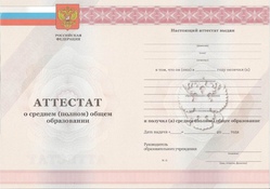 Аттестат за 11 класс с 2010 по 2013 годы